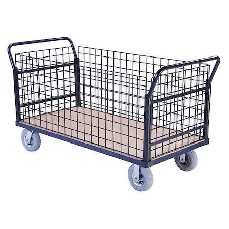 Global Industrial Euro Style Truck - 4 Wire Sides & Wood Deck, 60 x 30, 1200 Lb. Capacity 952695